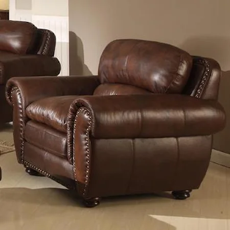 Leather Rolled Arm Chair